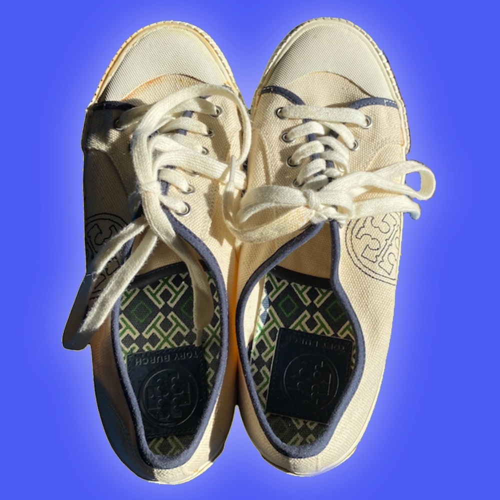 Tory Burch Logo Blue/White Sneakers
